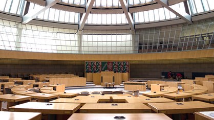 Blick in den Plenarsaal im Landtag Düsseldorf