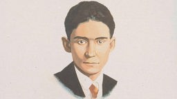 Zeichnung zeigt Franz Kafka.