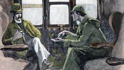 Dr. Watson und Sherlock Holmes im Zug, Illustration von Sidney E Paget, 1901; Rechte: WDR/pa/dpa/Imagestate/Stapleton